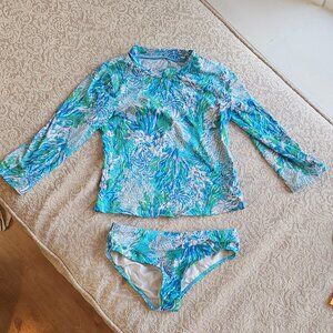 Lilly Pulitzer 2 piece Rashguard and Mathing dress/cover up